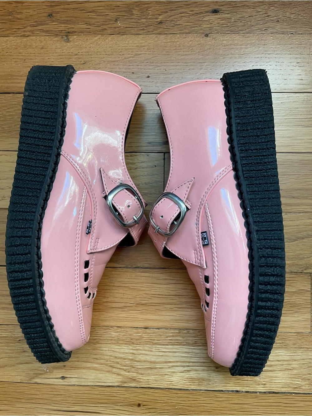 T.U.K Pink creepers with Buckle - Picture 2 of 6